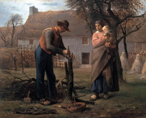  Jean-Francois Millet Farmer Inserting a Graft on a Tree - Hand Painted Oil Painting