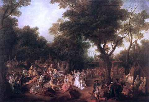  Nicolas Lancret Fete in a Wood - Hand Painted Oil Painting