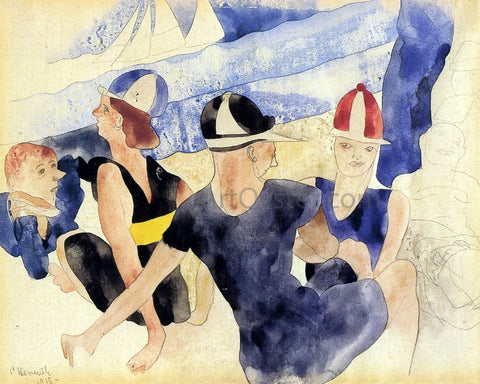  Charles Demuth Figures o Beach - Gloucester - Hand Painted Oil Painting