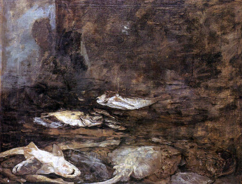  Eugene-Louis Boudin Fish, Skate and Dogfish - Hand Painted Oil Painting