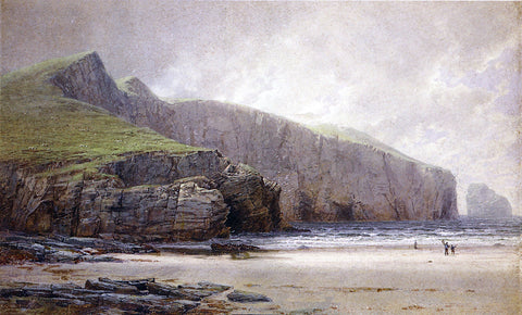  William Trost Richards Fisherman on the Shore, Trebarwith Strand, Cornwall - Hand Painted Oil Painting