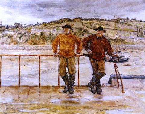  Jean-Francois Raffaelli Fishermen at Jersey - Hand Painted Oil Painting