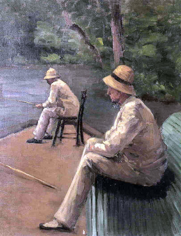  Gustave Caillebotte Fishermen on the Banks of the Yerres - Hand Painted Oil Painting