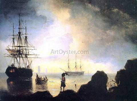  Ivan Constantinovich Aivazovsky Fishermen on the Shore - Hand Painted Oil Painting