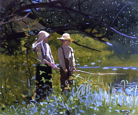  Winslow Homer Fishing - Hand Painted Oil Painting
