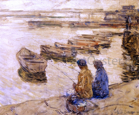  Frederick Childe Hassam Fishing - Hand Painted Oil Painting