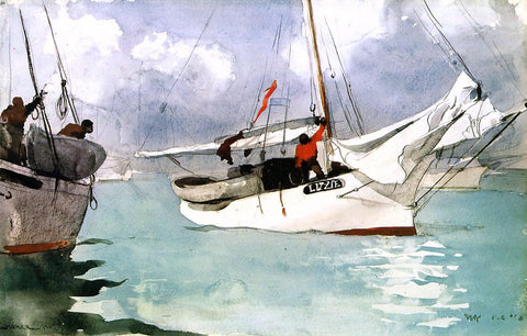  Winslow Homer A Fishing Boat, Key West - Hand Painted Oil Painting