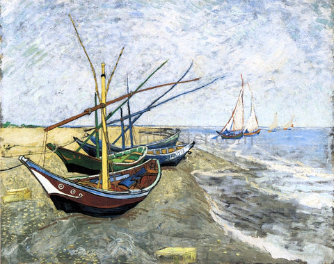  Vincent Van Gogh A Fishing Boat on the Beach at Les Saintes-Maries-de-la-Mer - Hand Painted Oil Painting
