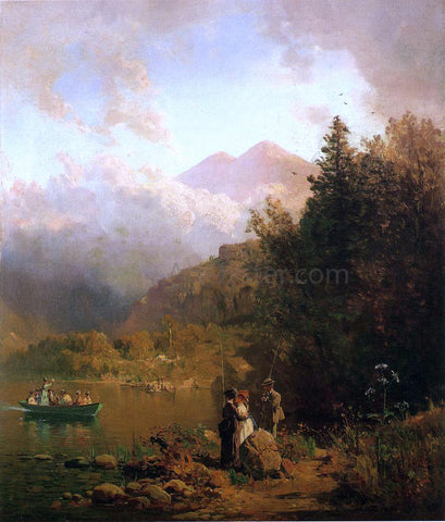  Thomas Hill Fishing Party in the Mountains - Hand Painted Oil Painting