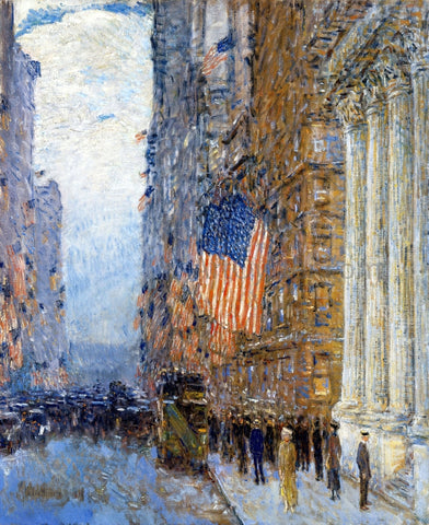  Frederick Childe Hassam Flags on the Waldorf - Hand Painted Oil Painting