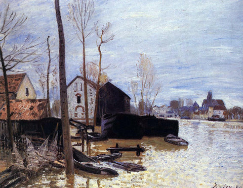  Alfred Sisley Flooding at Moret - Hand Painted Oil Painting