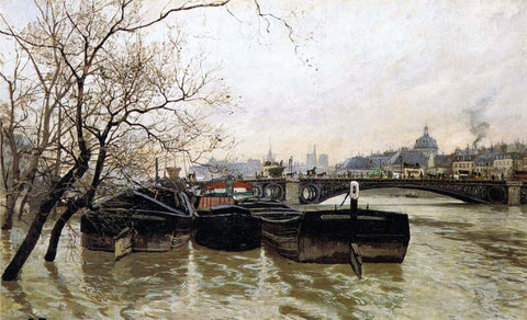  Fritz Thaulow Flooding by the Seine - Hand Painted Oil Painting