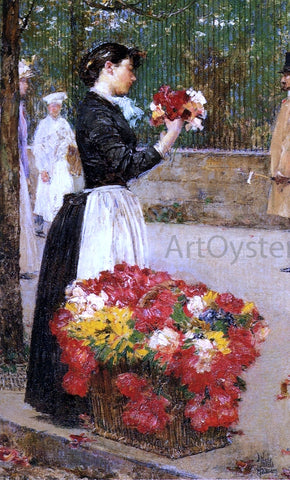  Frederick Childe Hassam Flower Girl - Hand Painted Oil Painting