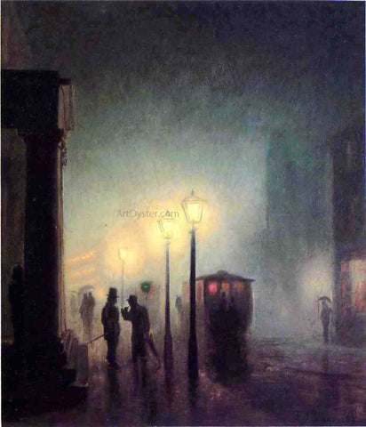  Frederick Dickinson Williams Foggy Evening in Boston - Hand Painted Oil Painting