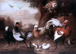  Jakab Bogdany Fowls and Owl - Hand Painted Oil Painting