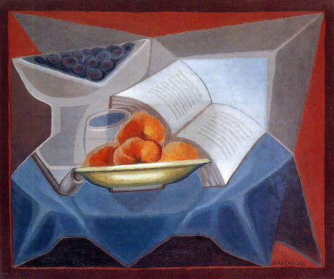  Juan Gris Fruit and Book - Hand Painted Oil Painting