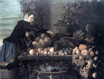  Claes Van Heussen Fruit and Vegetable Seller - Hand Painted Oil Painting