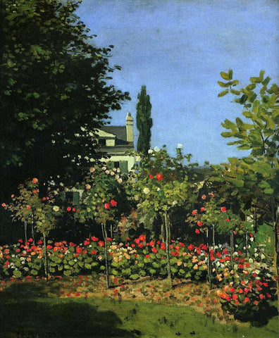  Claude Oscar Monet A Garden in Flower - Hand Painted Oil Painting