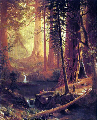  Albert Bierstadt Giant Redwood Trees of California - Hand Painted Oil Painting