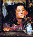  Dante Gabriel Rossetti Girl at Lattice - Hand Painted Oil Painting