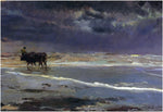  Joaquin Sorolla Y Bastida Gray day on Valencia beach - Hand Painted Oil Painting