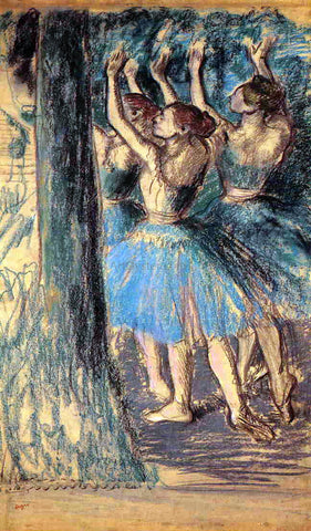  Edgar Degas Group of Dancers, Tree Decor - Hand Painted Oil Painting