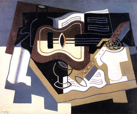  Juan Gris Guitar with Clarinet - Hand Painted Oil Painting