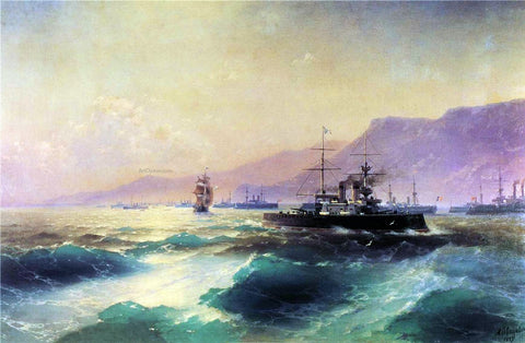  Ivan Constantinovich Aivazovsky Gunboat off Crete - Hand Painted Oil Painting
