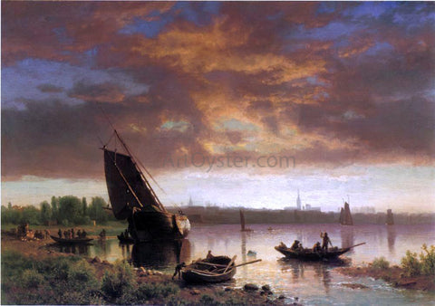  Albert Bierstadt Harbor Scene (also known as Potential) - Hand Painted Oil Painting