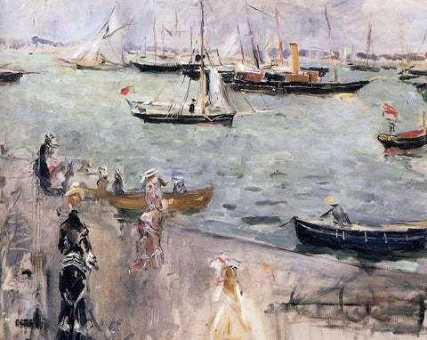  Berthe Morisot Harbor Scene, Isle Wight - Hand Painted Oil Painting