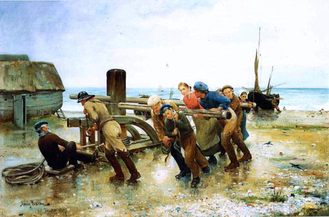  Henry Bacon Hauling a Ship - Hand Painted Oil Painting