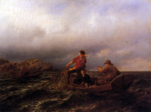  Hans Fredrik Gude Hauling in the Nets - Hand Painted Oil Painting