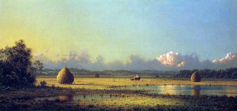  Martin Johnson Heade Hayfields: A Clear Day - Hand Painted Oil Painting