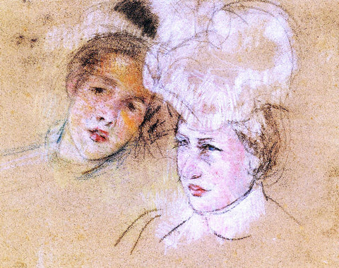  Mary Cassatt Heads of Leontine and a Friend - Hand Painted Oil Painting