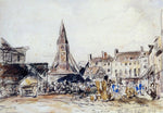  Johan Barthold Jongkind Honfleur, Market Place - Hand Painted Oil Painting