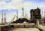  Jean-Baptiste-Camille Corot Honfleur - The Old Wharf - Hand Painted Oil Painting