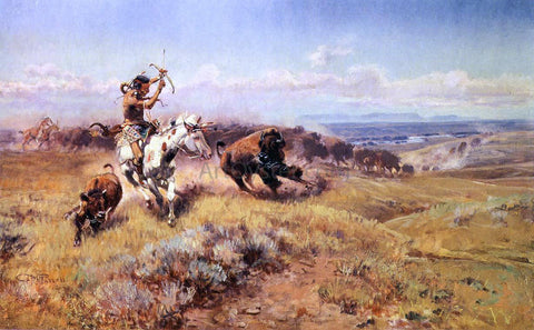  Charles Marion Russell Horse of the Hunters (also known as Fresh Meat) - Hand Painted Oil Painting