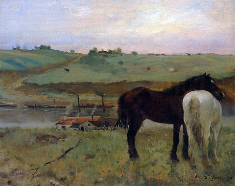  Edgar Degas Horses in a Meadow - Hand Painted Oil Painting
