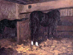  Gustave Caillebotte Horses in the Stable - Hand Painted Oil Painting