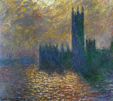  Claude Oscar Monet Houses of Parliament, Stormy Sky - Hand Painted Oil Painting