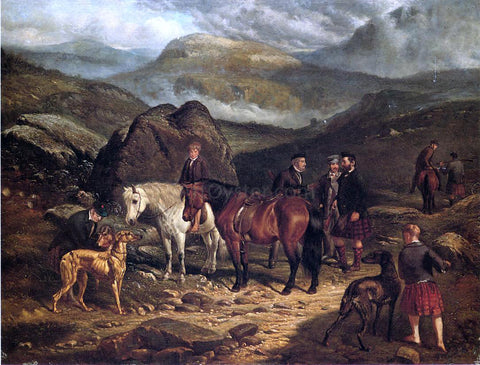  Arthur Fitzwilliam Tait Hunting on the Scottish Highlands - Hand Painted Oil Painting