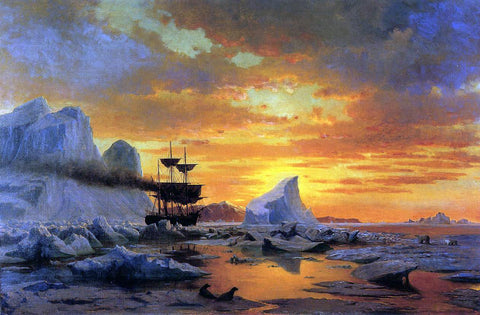  William Bradford Ice Dwellers, Watching the Invaders - Hand Painted Oil Painting