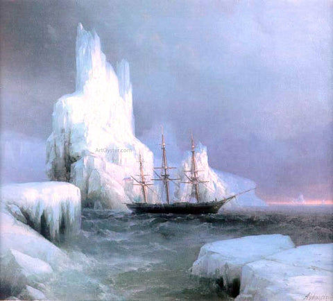  Ivan Constantinovich Aivazovsky Icebergs - Hand Painted Oil Painting