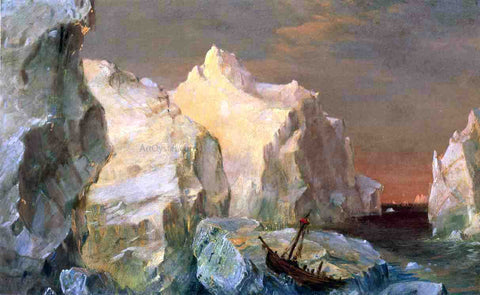  Frederic Edwin Church Icebergs and Wreck in Sunset (also known as Study for the Icebergs) - Hand Painted Oil Painting