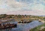  Alfred Sisley Idle Barges on the Loing Canal at Saint-Mammes - Hand Painted Oil Painting