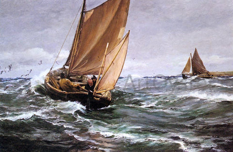  Charles Napier Hemy In Spite of Wind and Weather - Hand Painted Oil Painting