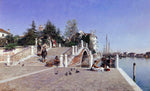  Federico Del Campo In the Shadow of an Italian Pergola - Hand Painted Oil Painting