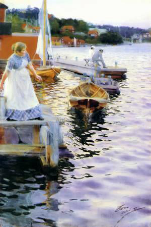  Anders Zorn In the Twilight - Hand Painted Oil Painting