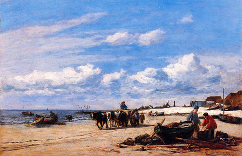  Eugene-Louis Boudin In the Vicinity of Honfleur - Hand Painted Oil Painting