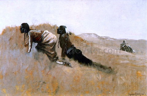  Frederic Remington Indian Scouts Watching Custer's Advance - Hand Painted Oil Painting